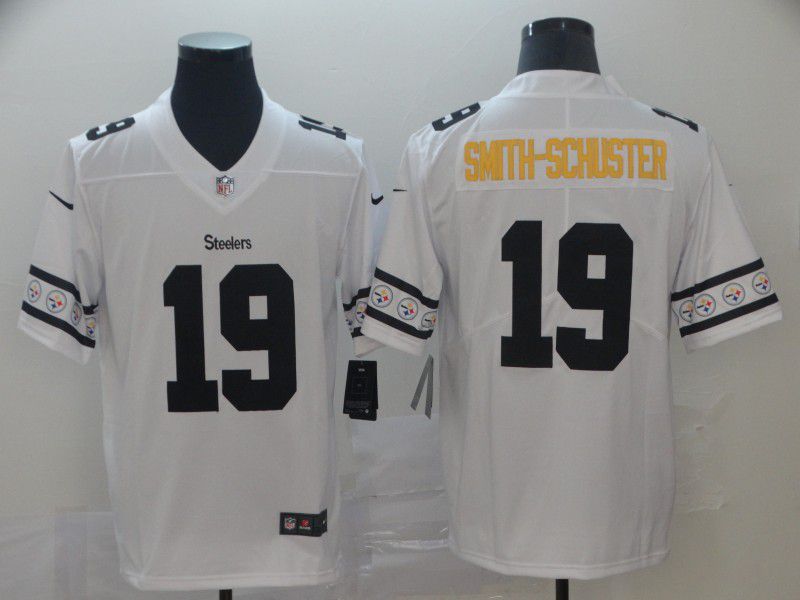 Men Pittsburgh Steelers #19 Smith-Schuster White team logo cool edition NFL Jerseys->pittsburgh steelers->NFL Jersey